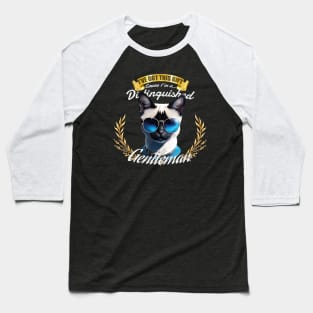 The Distinguished Siamese Cat Gentleman Baseball T-Shirt